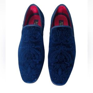 La Milano | Broderick Dress Loafers Men's Size 9.5 Blue Velvet Slip On Shoes